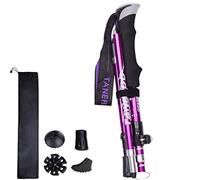 Wsobue Walking Poles-Hiking Trekking Poles With Antishock and Quick Lock System, Telescopic, Collapsible, Ultralight Foldable Hiking Walking Sticks for Seniors Women Men (Purple-1 PACK)