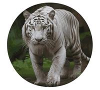 WSOIHFEC Majestic White Bengal Tiger Seat Cushion Round Chair Pad