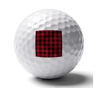 WSOIHFEC Red Black Buffalo Check Plaid Pattern Golf Ball for Rubber,Golf Balls Maximized Distance,Personalized Golf Balls for Golfers,Dads
