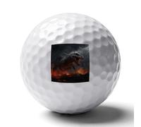 WSOIHFEC Red Magma Flying Dragons Golf Ball for Rubber,Golf Balls Maximized Distance,Personalized Golf Balls for Golfers,Dads