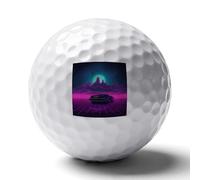 WSOIHFEC Retrowave Pictures Golf Ball for Rubber,Golf Balls Maximized Distance,Personalized Golf Balls for Golfers,Dads