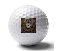 WSOIHFEC Rusty Steampunk Clock Golf Ball for Rubber,Golf Balls Maximized Distance,Personalized Golf Balls for Golfers,Dads