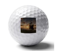 WSOIHFEC Ship in The Lake Sunset Soft Golf Balls,Practice Golf Balls Dimple Design,Golf Practice Balls Home/Indoor/Backyard Training