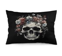 WSOIHFEC Skull in Darkness Throw Pillow Covers Decorative, Pillow Cases Soft Plush, Modern Farmhouse Boho Cushion Cover for Bed Couch Sofa Living Room Spring Decor12 x20