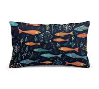 WSOIHFEC Small Fish Pattern Throw Pillow Covers Decorative, Pillow Cases Soft Plush, Modern Farmhouse Boho Cushion Cover for Bed Couch Sofa Living Room Spring Decor8 x12