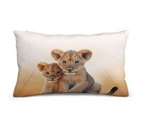 WSOIHFEC Small Lion Throw Pillow Covers Decorative, Pillow Cases Soft Plush, Modern Farmhouse Boho Cushion Cover for Bed Couch Sofa Living Room Spring Decor8 x12