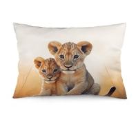 WSOIHFEC Small Lion Throw Pillow Covers Decorative, Pillow Cases Soft Plush, Modern Farmhouse Boho Cushion Cover for Bed Couch Sofa Living Room Spring Decor12 x20