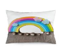 WSOIHFEC Small Rainbow Throw Pillow Covers Decorative, Pillow Cases Soft Plush, Modern Farmhouse Boho Cushion Cover for Bed Couch Sofa Living Room Spring Decor12 x20