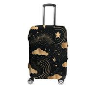 WSOIHFEC Travel Luggage Cover Elastic Suitcase Cover Circle of Golden Stars Luggage Cover Anti-Scratch Suitcase Protector Washable Dustproof Baggage Cover Fits 18-32 Inch Luggages, Circle of Golden
