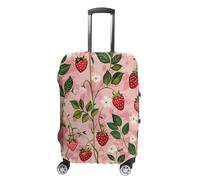 WSOIHFEC Travel Luggage Cover Elastic Suitcase Cover Peach Strawberry Print Luggage Cover Anti-Scratch Suitcase Protector Washable Dustproof Baggage Cover Fits 18-32 Inch Luggages, Peach Strawberry