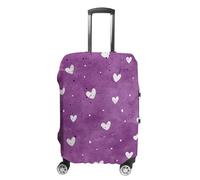 WSOIHFEC Travel Luggage Cover Elastic Suitcase Cover Purple Love Pattern Luggage Cover Anti-Scratch Suitcase Protector Washable Dustproof Baggage Cover Fits 18-32 Inch Luggages, Purple Love Pattern,