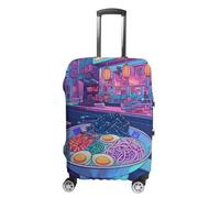 WSOIHFEC Travel Luggage Cover Elastic Suitcase Cover Retro Ramen Bowl Luggage Cover Anti-Scratch Suitcase Protector Washable Dustproof Baggage Cover Fits 18-32 Inch Luggages, Retro Ramen Bowl, XL