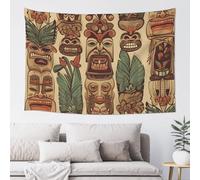 WSOIHFEC Vintage Aloha Tiki Tapestry Durable Wide Wall Hanging Vintage Lightweight Wall Blanket Funny Tapestry Wall Art Home Decor Soft Mural for Bedroom Dorm Living Room 60 X 40 Inch