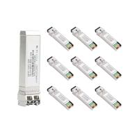 WSOLDMA 10G SFP Module 1/5/10 Pairs, Single/Multimode, Dual LC, 1310nm/1550nm, Transceiver Module for Cisco Mikrotik Ubiquiti Zyxel Ethernet Switch, Hot Pluggable (10 Pair, 1310nm 40km)
