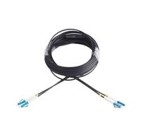 WSOLDMA 10M Fiber Optic Cable Outdoor LC/UPC to LC/UPC OS2 Singlemode Duplex 9/125μm Patch Cord, Black (10m/32.81ft)