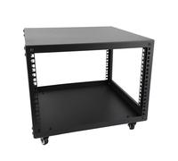 WSOLDMA 12U Open Frame Server Rack, 19-Inch Mobile Rolling Network Rack, with Server Rack Shelf for Audio/Video Device Floor Standing