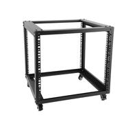 WSOLDMA 12U Open Frame Server Rack, 19-Inch Network Rack with Wheels, Mobile Rolling Rack for Audio/Video Device Floor Standing or Wall Mount