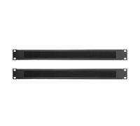 WSOLDMA 1U Brush Panel 2-Pack, Rack Mount Blanking Plate Cable Management Panel for 19-inch Rack or Cabinet Black