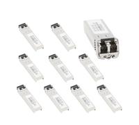 WSOLDMA 25G SFP Fiber Module, 850nm/1310nm Dual Fiber LC Transceiver, Multimode/Singlemode, 100m/10km/40km, Hot Pluggable for Cisco Mikrotik Ubiquiti Zyxel Ethernet Switch (10KM-10PCS)