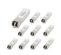 WSOLDMA 25G SFP Fiber Module, 850nm/1310nm Dual Fiber LC Transceiver, Multimode/Singlemode, 100m/10km/40km, Hot Pluggable for Cisco Mikrotik Ubiquiti Zyxel Ethernet Switch (100M-10PCS)