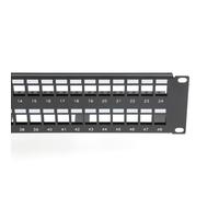 WSOLDMA 2U 48 Port Blank Keystone Patch Panel with Cable Management and Support Bar, 19'' Blank Patch Panel for Keystone Jacks