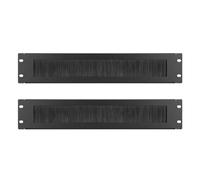 WSOLDMA 2U Brush Panel 2-Pack, Rack Mount Blanking Plate Cable Management Panel for 19-inch Rack or Cabinet Black