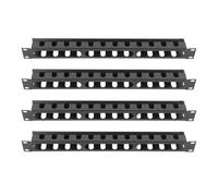 WSOLDMA 4 Pack 1U Cable Manager Horizontal Rack Mount with 24-Port for 19 Inch Server Rack or Cabinet
