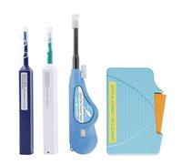 WSOLDMA 4PCS Fiber Optic Cleaning Tool Kit, 1.25mm LC MU Connector/2.5mm SC FC ST LC,MPO/MTP One-Button Mini Fiber Optic Cleaning Pen,Fiber Cleaning Box