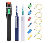 WSOLDMA Fiber Optic Cable Troubleshoot Kit, Visual Fault Locator-30 with 2 Fiber Cleaning Pens, 5 Patch Cords, 1 FC to LC Adapter, 1 SC/ST/FC/LC Coupler (30km Kit)