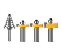 WSOOX 1/2 Inch Shank Rabbet Router Bit Set, 3 Pieces Rabbeting Router Bit with 6 Bearings Set (1/8", 1/4", 5/16", 3/8", 7/16", 1/2" Bearings) (1/2 Inch)
