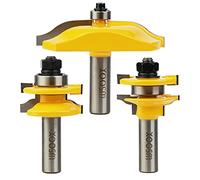 WSOOX 1/2 Inch Shank Router Bit Set, Round Over Raised Panel Cabinet Door Ogee Rail and Stile Router Bits, Woodworking Wood Cutter, Groove Tongue Milling Tool for Woodworking