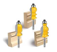 WSOOX 3PCS Architectural Molding Router Bit Set - 3 Style Classical Molding Shape Router Bits - 1/4" Shank - Flush-Trim Cut - Carbide Material