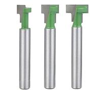 WSOOX 6mm Shank 3 pcs Solid Carbide Keyhole Bit Set, T-Slot Cutter Router Bit Hex Bolt Keyhole Router Bits T-Slotting Milling Cutter for Woodworking