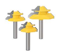 WSOOX 8mm Shank 45 Degree Lock Mitre Joint Router Bit Woodworking Router Tool (3PCS)
