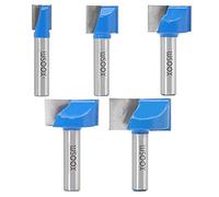 WSOOX 8mm Shank Bottom Cleaning Router Bit Set 5pcs, Router End Milling Cutter Woodworking Tool Bit 10/15/20/25/30mm
