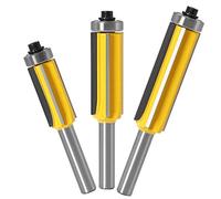 WSOOX 8mm Shank Flush Trim Router Bit with Top Bearing, Premium Carbide 4 Flutes Trimming Milling Cutter