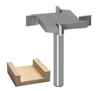 WSOOX CNC Spoilboard Surfacing Router Bit, 4 Wings 6mm Shank Slab Flattening Planing Bits 40mm Cutting Diameter Carbide Planer Bit, 1/4 Inch Cutting Height Woodworking Router Tool (Grey)
