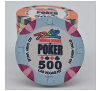 WSOP-World Series Ceramic Chips by Poker Replica Value 500 - Blister Pack of 25 Chips