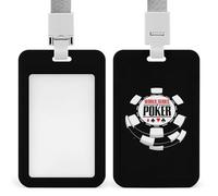 Wsop1 Poker Printed Badge Holder with Lanyard Plastic Name ID Card Cases Work Tag