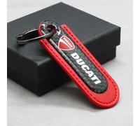 WSOPP Motorcycle Keychain for Ducati 796 400 795 821 Monster 696 Enthusiasts Carbon Fiber Style PU Leather Key Ring Accessory Stylish Durable Gift for Bikers,Red Style-A