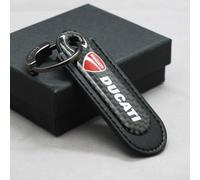 WSOPP Motorcycle Keychain for Ducati 796 400 795 821 Monster 696 Enthusiasts Carbon Fiber Style PU Leather Key Ring Accessory Stylish Durable Gift for Bikers,Black Style-A