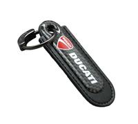 WSOPP Motorcycle Keychain for Ducati 796 400 795 821 Monster 696 Enthusiasts Carbon Fiber Style PU Leather Key Ring Accessory Stylish Durable Gift for Bikers,Black Style-A