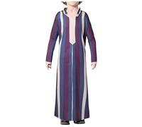 WSPLYSPJY Boys Muslim Thobe Maxi Kaftans Striped Hooded Long Sleeve Arabic Dress Islamic Robe, multicoloured, 13-14 Jahre