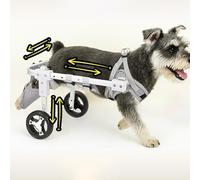 WSPWFQ Adjustable Dog Wheelchair - Pet Mobility Aid for Rear Legs, Silent EVA Tires & Protective Sleeves, Fit 5-25 Catties Disabled Cats/Dogs(M)