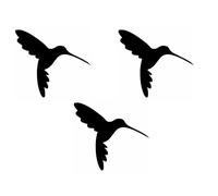 WSQ Hummingbird Screen Door Decals 3-Pack - 4" Safety Stickers for Retractable Mesh Doors, Visibility Decal for Patio, Window & Sliding Doors, Prevent Collisions for Kids, Dogs & Birds (Black)