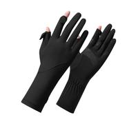 WSQHAO 2 Pair Thin Sunscreen Gloves Ice Silk Slip Resistant Sun Protection Gloves Elastic Cycling Driving Gloves Women for Cycling Fishing(Black)