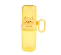 WSQHAO 2Pcs Cartoon Cup Lid Integrated Toothbrush Box Travel Portable Toothpaste Holder Student Dormitory for Toothbrush(Yellow)