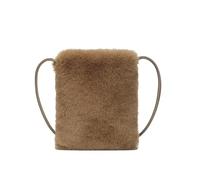 WSQHAO Autumn and Winter Female Bag Niche Simple Cute Plush Single Shoulder Crossbody Rabbit Hair Makeup Mobile Phone For Women(Brown)