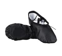WSQHAO Ballet Slippers Girls Women Adult Yoga Dance Wear Leather Ballet Shoes Soft Ballet Slippers for Dance Performance Gymnastics(Black,31)