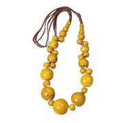 WSQHAO Ceramic Necklace With Creative Retro Ethnic Style Hand Woven for Women(Color2)